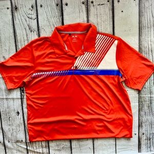 Adidas Adizero Golf Polo Mens XL Orange Performance Athletic Shirt Lightweight